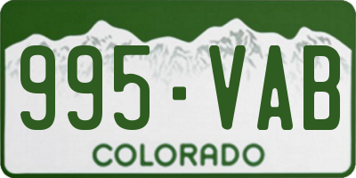 CO license plate 995VAB