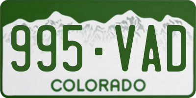 CO license plate 995VAD