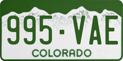 CO license plate 995VAE