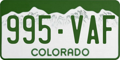 CO license plate 995VAF