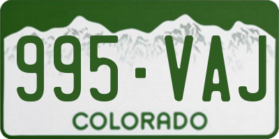 CO license plate 995VAJ