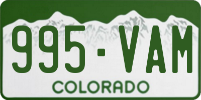 CO license plate 995VAM