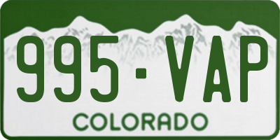 CO license plate 995VAP