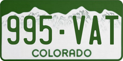 CO license plate 995VAT