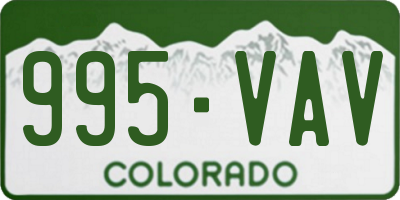CO license plate 995VAV