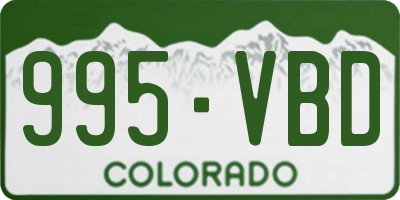 CO license plate 995VBD