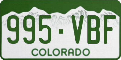 CO license plate 995VBF