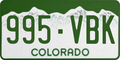 CO license plate 995VBK