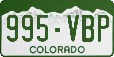CO license plate 995VBP