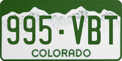 CO license plate 995VBT