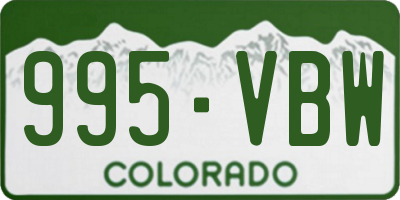 CO license plate 995VBW
