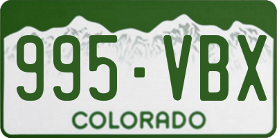 CO license plate 995VBX