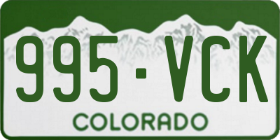 CO license plate 995VCK