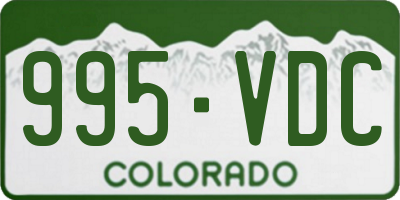 CO license plate 995VDC