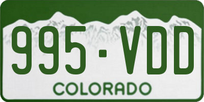 CO license plate 995VDD
