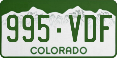 CO license plate 995VDF