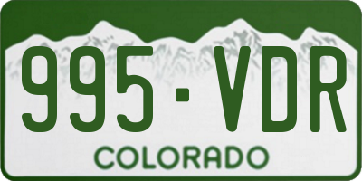 CO license plate 995VDR