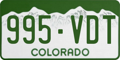 CO license plate 995VDT