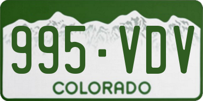 CO license plate 995VDV