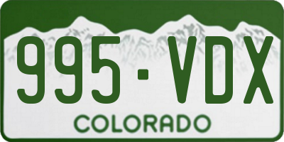 CO license plate 995VDX