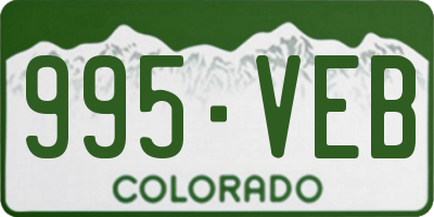 CO license plate 995VEB