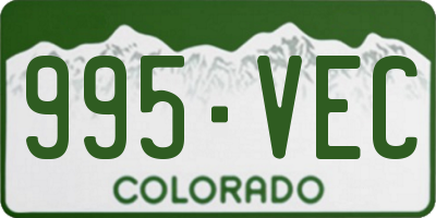 CO license plate 995VEC