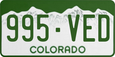 CO license plate 995VED