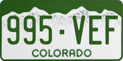 CO license plate 995VEF