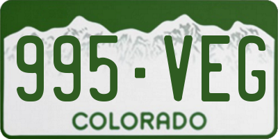 CO license plate 995VEG
