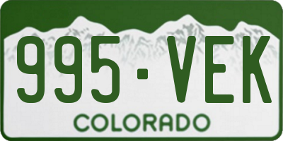 CO license plate 995VEK