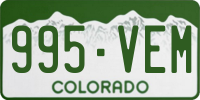 CO license plate 995VEM