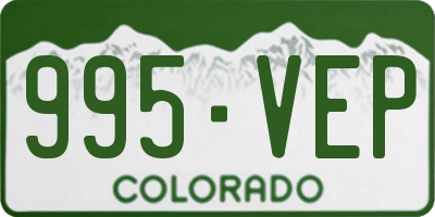 CO license plate 995VEP