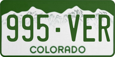 CO license plate 995VER