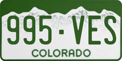 CO license plate 995VES