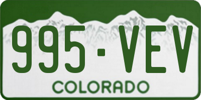 CO license plate 995VEV