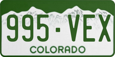 CO license plate 995VEX