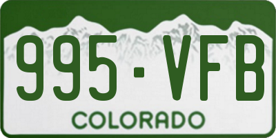CO license plate 995VFB