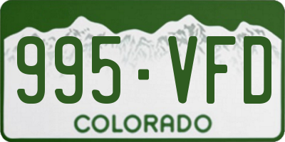 CO license plate 995VFD
