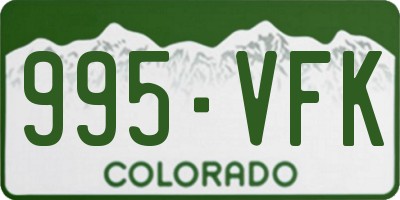 CO license plate 995VFK