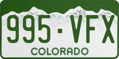 CO license plate 995VFX