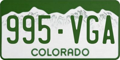 CO license plate 995VGA