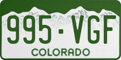 CO license plate 995VGF