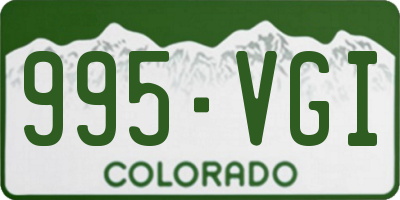 CO license plate 995VGI