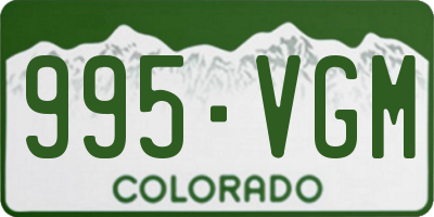 CO license plate 995VGM