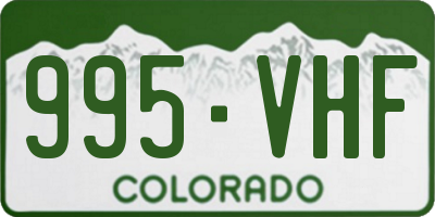 CO license plate 995VHF
