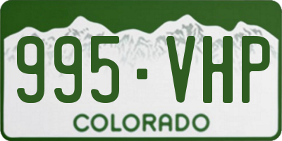 CO license plate 995VHP