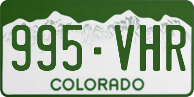 CO license plate 995VHR