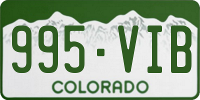 CO license plate 995VIB