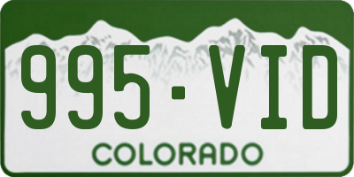 CO license plate 995VID