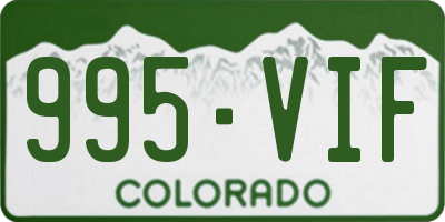 CO license plate 995VIF